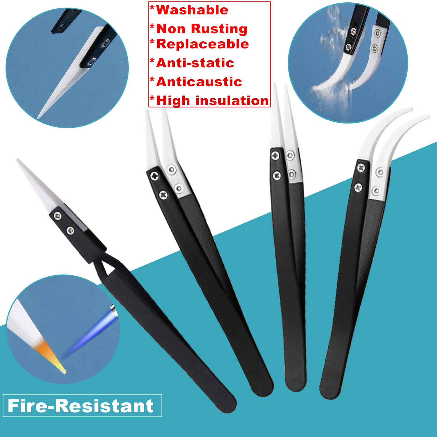 10 Pcs Tweezers Set Bag Stainl - Electronics Repair Tool Kit recension och pris
